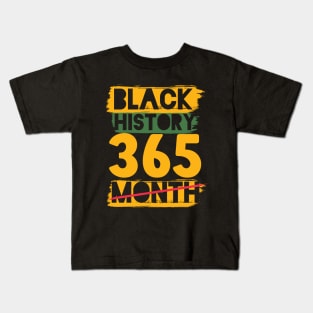 Black History Month 24/7/365 Black men African American Kids T-Shirt